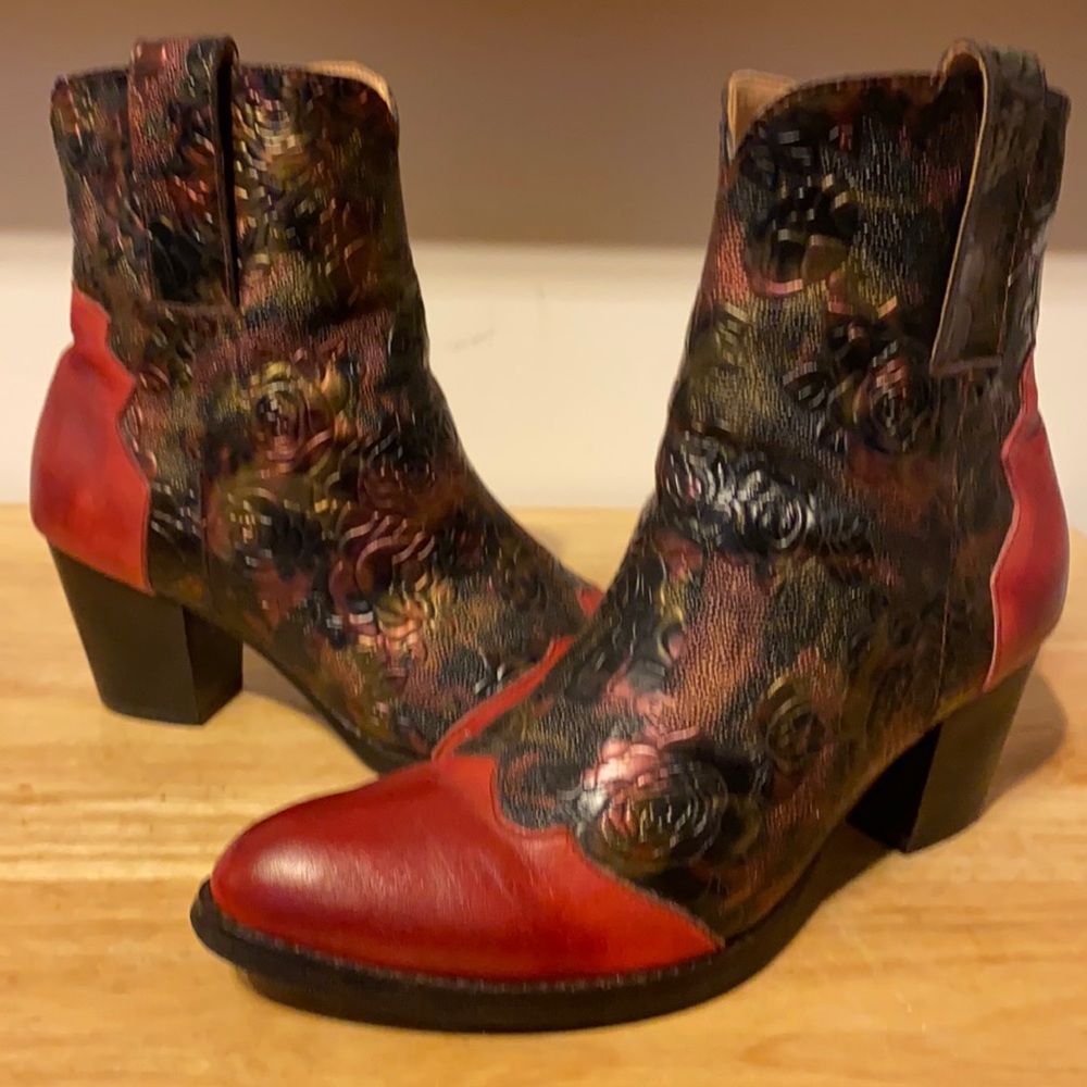 Colorful Heeled Ankle Boots